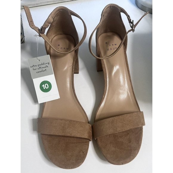 a new day Shoes Womens Michaela Mid Block Heel Pump Sandals A New Day Taupe Size Poshmark